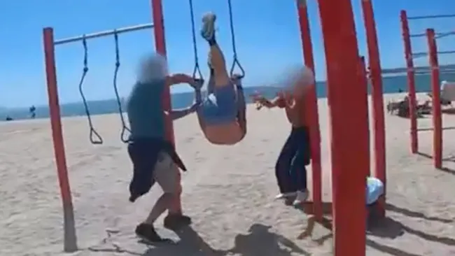 Tinder ‘rapist’ arrested on Spanish beach while hanging upside down on gym hoops