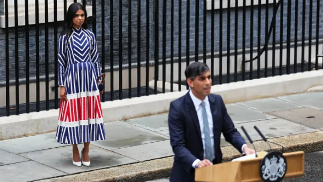 Akshata Murty’s striking dress was a pointed farewell to Downing Street