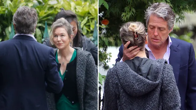 Daniel Cleaver is back! Hugh Grant gets cosy with Renée Zellweger in long-awaited Bridget Jones return