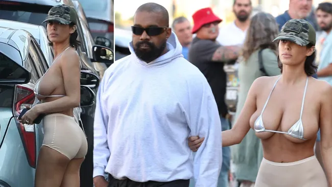 Bianca Censori, 29, wears smallest bikini in existence alongside husband Kanye West, 47