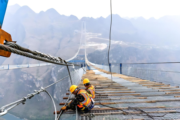 Construction Underway On World's Highest Bridge