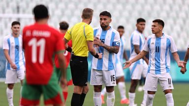 Chaos at Olympic football match as VAR rules out Argentina goal two hours after game suspended