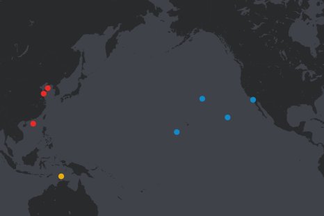 Map Shows U.S. and China's Aircraft Carriers in Pacific This Week