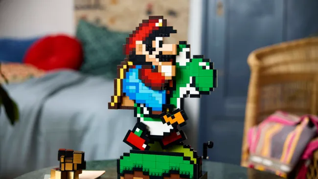 This animated Lego Super Mario World model is a pixel perfect homage