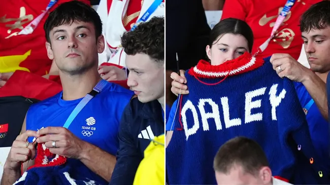 Tom Daley fans declare ‘Olympics has started’ as diver spotted knitting in crowd