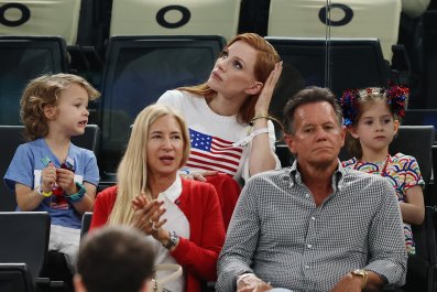 Jessica Chastain Attends Paris Olympics in Rare Outing With 2 Young Kids