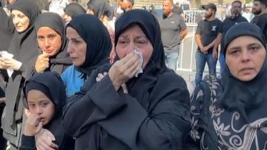 Hundreds mourn children killed in Beirut blast as border violence threatens to spiral