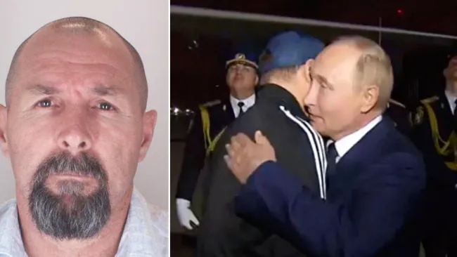 Putin hugs freed murderer who may know some of his most explosive secrets