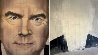 Huw Edwards: Mural of former BBC newsreader removed as institutions 'review' honours