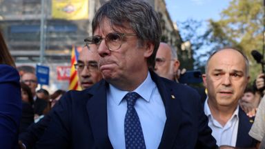 Carles Puigdemont: Fugitive former separatist leader returns to Spain, makes speech and escapes police