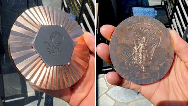 Olympic skateboarder Nyjah Huston criticises quality of Paris 2024 medals after visible deterioration in one week