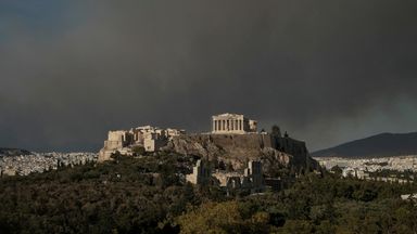 Hundreds of firefighters tackle wildfire near Greek capital Athens