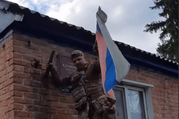 Video Shows Ukrainian Soldiers Ripping Down Russian Flags In Kursk Advances