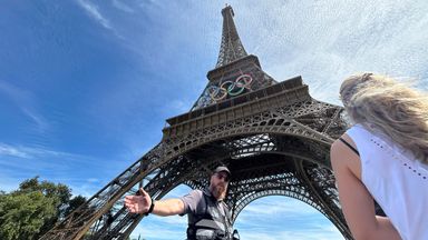 Paris Olympics: Video shows man climbing Eiffel Tower - prompting evacuation hours before closing ceremony