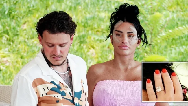 Katie Price, 46, and JJ Slater, 31, fuel engagement rumours as she flaunts diamond ring