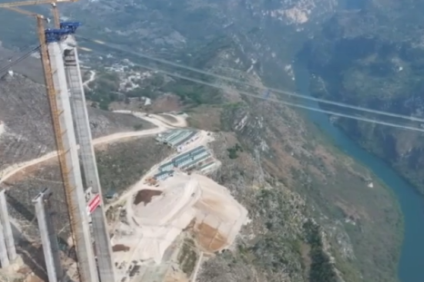 Aerial Photos Show Construction of World's Highest Bridge