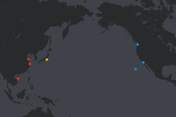 Map Shows U.S. and China's Aircraft Carriers in Pacific This Week