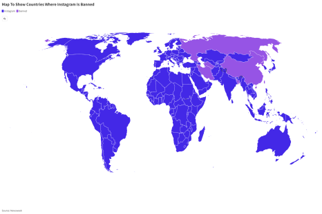 Map Shows Countries Where Instagram Is Blocked