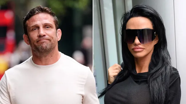 Katie Price’s ex-husband Alex Reid arrives at court for her bankruptcy hearing after arrest