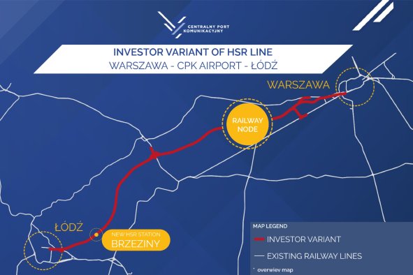 Poland Map Shows Approved High-Speed Rail Routes for $8 Billion Megaproject