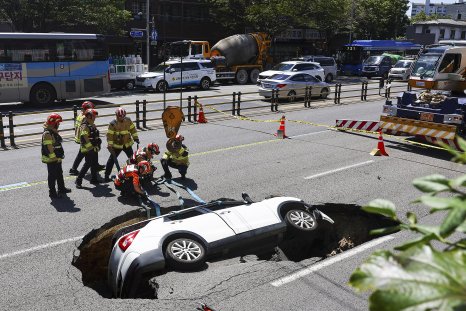 Watch: Sinkhole Swallows SUV