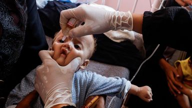 Polio vaccination under way in Gaza - as medics say more killed in Israeli strikes