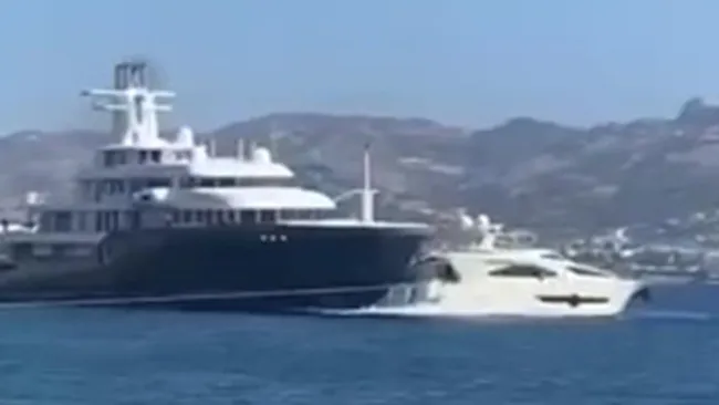 Passengers scream as superyacht worth £95m crashes into smaller boat