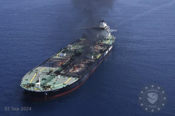 Burning Tanker Abandoned, Huge Oil Spill Feared