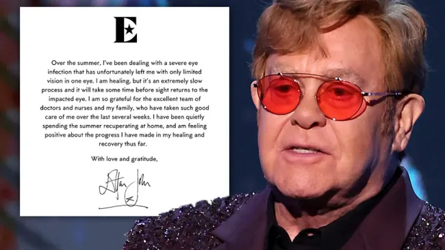 Elton John left with ‘limited vision in one eye’ after ‘severe’ infection