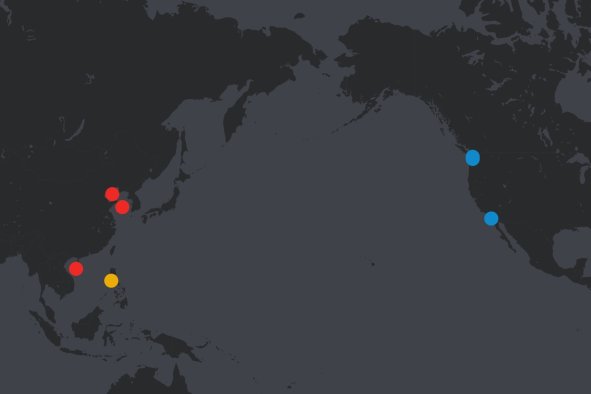 Map Shows US and China's Aircraft Carriers in Pacific This Week