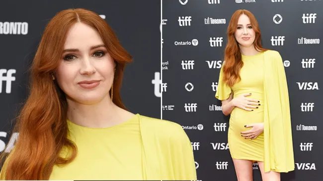 Doctor Who star Karen Gillan reveals pregnancy and debuts baby bump in return to spotlight