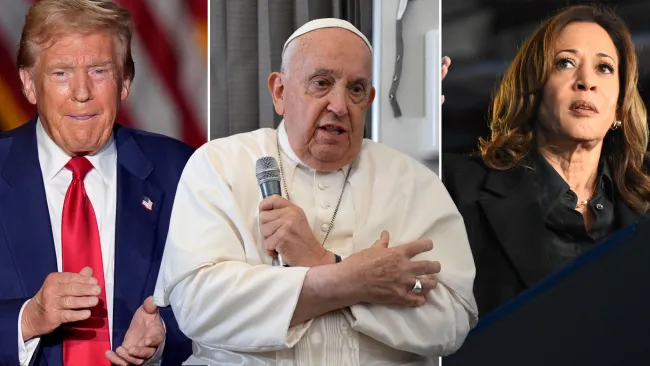 Pope tells Catholics to choose ‘lesser evil’ of Trump and Harris