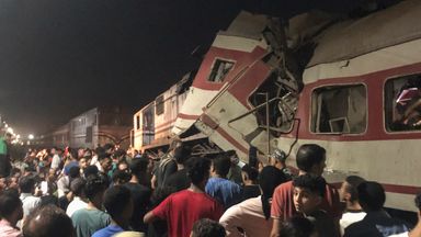 Egypt train crash kills three and injures dozens