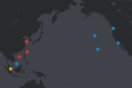 Map Shows US and China's Aircraft Carriers in Pacific This Week