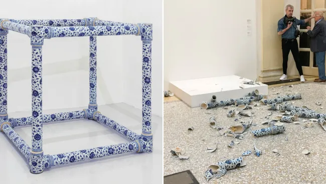 Ai Weiwei sculpture smashed by vandal at Italian art show