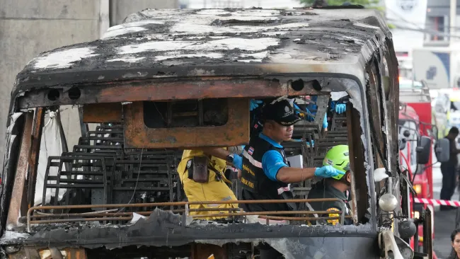 At least 20 children burned to death after bus catches fire and driver runs off