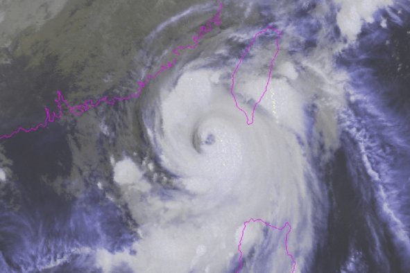 Satellite Photos Show Typhoon Krathon Engulfing Taiwan