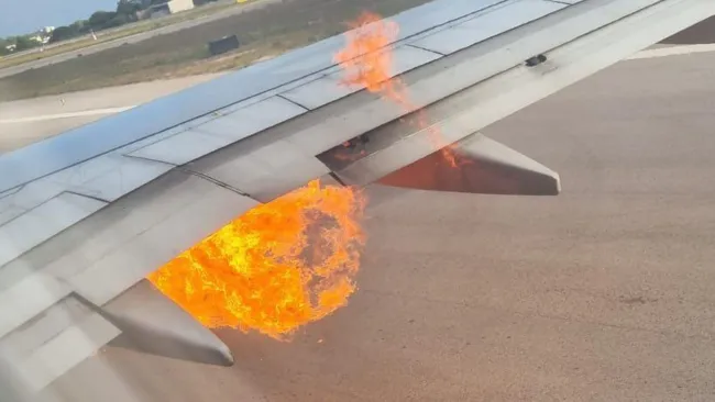 Ryanair flight evacuated after flames start coming out of engine on runway