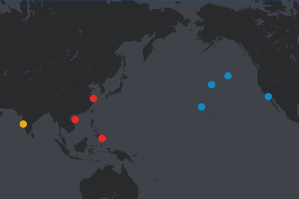 Map Shows US and China's Aircraft Carriers in Pacific This Week