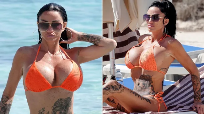 Katie Price reveals full body transformation in Cyprus after £10,000 face lift and 17th boob job